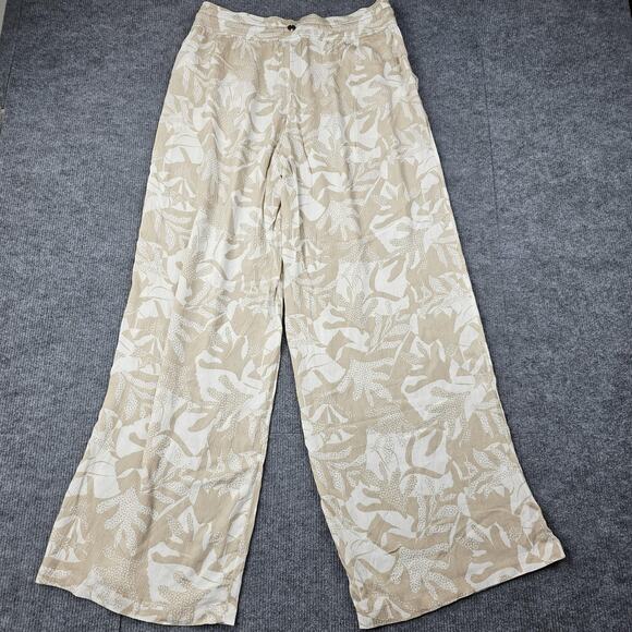 PrAna Pants Womens Medium Fernie Floral Wide Leg Pull On Vacation Coastal Beach - Picture 7 of 7